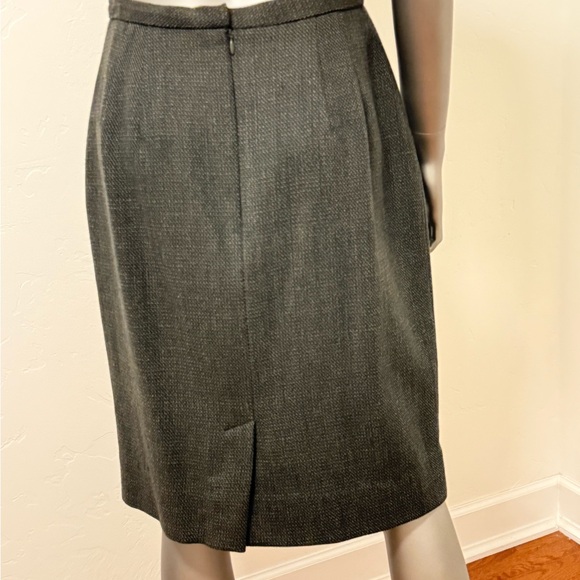 Valerie Stevens Classic Brown 100% Wool Tweed Lined Pencil Skirt Size 8 - Picture 2 of 7